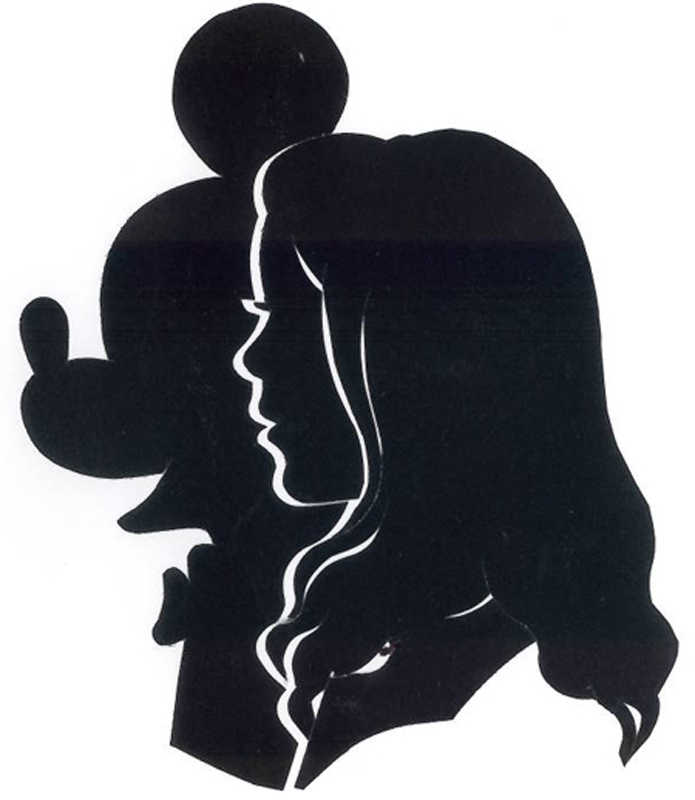 mickey and girl silhouettes