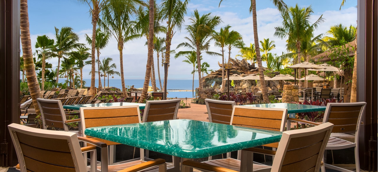 The beach and pool at Aulani, A Disney Resort & Spa in Ko Olina, Hawai'i