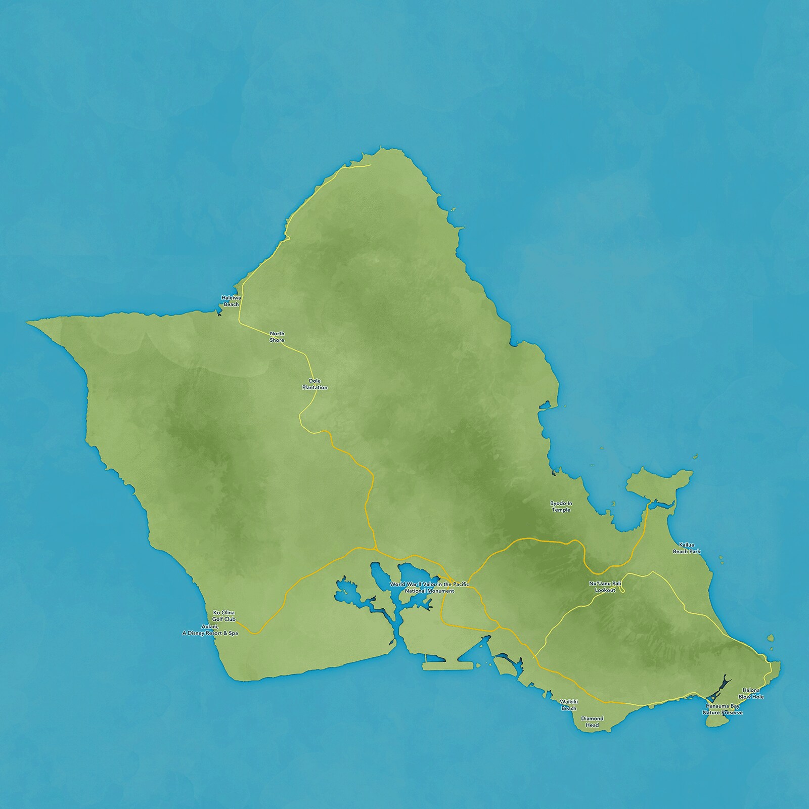  - Aulani Oahu Island Map Square Jp 