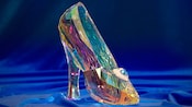 Clear crystal Cinderella slipper adorned with diamond and topaz pendant Clear crystal Cinderella slipper adorned with diamond and topaz pendant