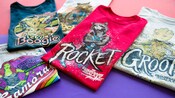 Summer of Heroes at Disney's California Adventure Park showing a Rocket t-shirt on display