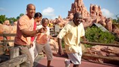 Family at Big Thunder Mountain Railroad in Magic Kingdom park