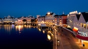 Illuminated exterior of Disney’s Boardwalk Resort Illuminated exterior of Disney’s Boardwalk Resort