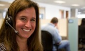A Disney Vacation Club Cast Member at a call center