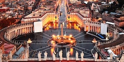 A central plaza in Vatican City surrounded by columns