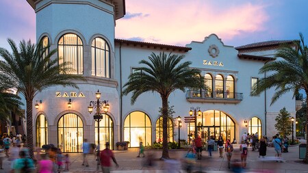 People standing outside of the ZARA store at Disney Springs People standing outside of the ZARA store at Disney Springs