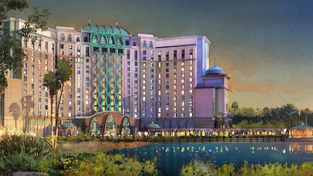 An artist rendering of a multi story building overlooking the water An artist rendering of a multi story building overlooking the water
