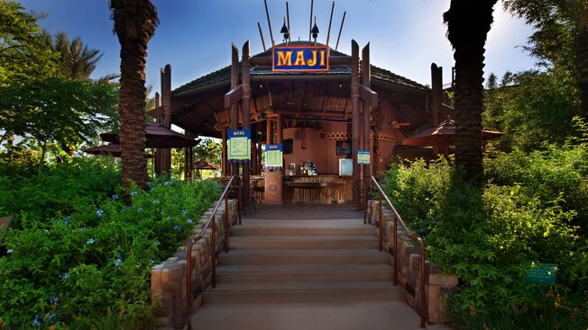 Entrance to African-themed Maji Pool Bar at Disney's Animal Kingdom Villas – Kidani Village