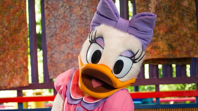 Daisy Duck gives a coy look