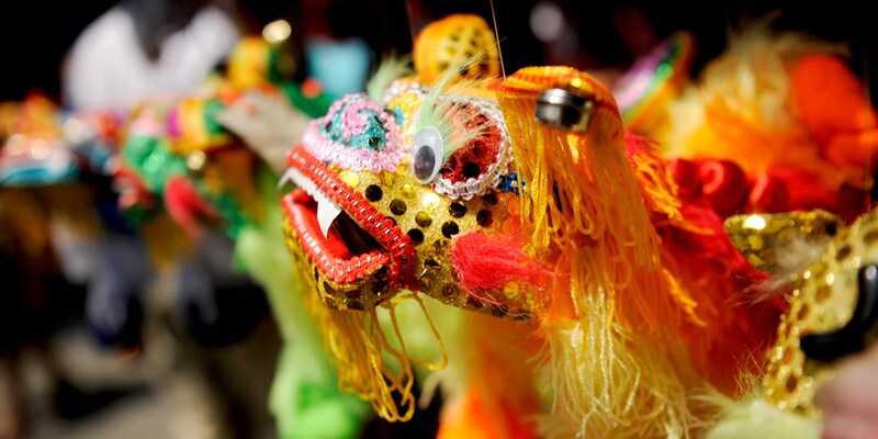 A decorative dragon puppet A decorative dragon puppet