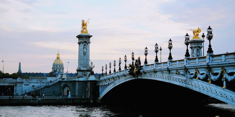 The elegant Pont Alexandre III bridge in Paris, France
